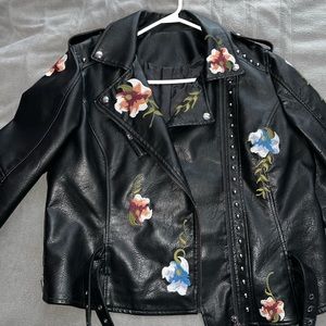 Vegan leather biker jacket